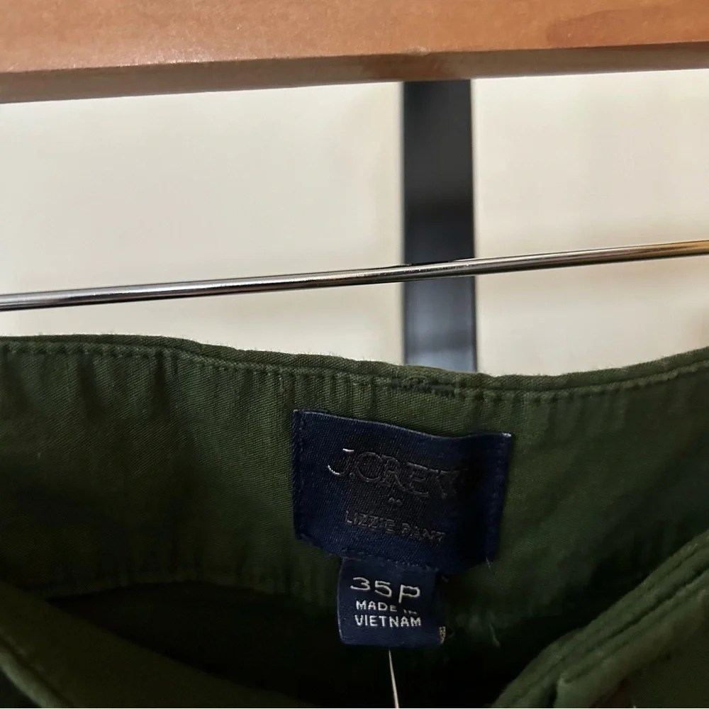J. Crew Lizzie High Rise Patch Pocket Wide Leg Pants Pine Green NWT Plus Size 35